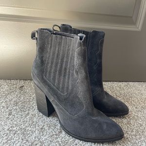 Western style. Grey suede block heel Dolce Vita boots. Size 10. Great condition